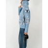 Yeokou Women Paisley Bandana Print Sweater Zip Up Knit Cardigan Jacket(Lightblue)