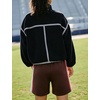 Yeokou Women Sherpa Fleece Cropped Jacket Fall Winter Coat(Black)