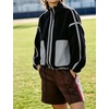 Yeokou Women Sherpa Fleece Cropped Jacket Fall Winter Coat(Black)