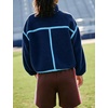 Yeokou Women Sherpa Fleece Cropped Jacket Fall Winter Coat(Blue)