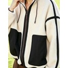Yeokou Women Sherpa Fleece Cropped Jacket Fall Winter Coat(White)