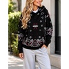 Yeokou Women’s Bandana Paisley Print Hooded Sweatshirt Knit Pullover Sweater(Black)