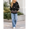 Yeokou Women’s Bandana Paisley Print Hooded Sweatshirt Knit Pullover Sweater(Black)