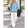 Yeokou Women’s Bandana Paisley Print Hooded Sweatshirt Knit Pullover Sweater(Blue)