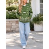 Yeokou Women’s Bandana Paisley Print Hooded Sweatshirt Knit Pullover Sweater(Green)