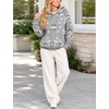 Yeokou Women’s Bandana Paisley Print Hooded Sweatshirt Knit Pullover Sweater(Grey)