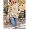 Yeokou Women’s Bandana Paisley Print Hooded Sweatshirt Knit Pullover Sweater(Khaki)
