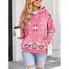 Yeokou Women’s Bandana Paisley Print Hooded Sweatshirt Knit Pullover Sweater(Pink)