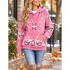 Yeokou Women’s Bandana Paisley Print Hooded Sweatshirt Knit Pullover Sweater(Pink)