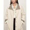 Yeokou Women’s Belted Trench Coat Trendy Plaid Trim Fall Jackets(Beige)