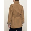 Yeokou Women’s Belted Trench Coat Trendy Plaid Trim Fall Jackets(Camel)