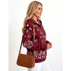Yeokou Women Bandana Paisley Knit Hooded Jacket Trendy Full Zip Sweater(Burgundy)