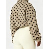 Yeokou Women’s Full Zip Fleece Jacket Polka Dot Drawstring Coat(Camel)