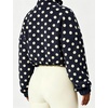 Yeokou Women’s Full Zip Fleece Jacket Polka Dot Drawstring Coat(Navy)