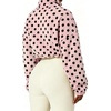Yeokou Women’s Full Zip Fleece Jacket Polka Dot Drawstring Coat(Pink)