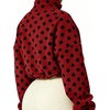 Yeokou Women’s Full Zip Fleece Jacket Polka Dot Drawstring Coat(Red)