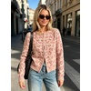 Yeokou Women’s Leopard Knit Cardigan Sweater Button Front Cropped Outwear(Pink)