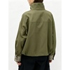 Yeokou Women’s Oversized Bomber Jacket Plaid Lined Zip Button Coat(Armygreen)