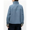 Yeokou Women’s Oversized Bomber Jacket Plaid Lined Zip Button Coat(Bluegrey)