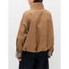 Yeokou Women’s Oversized Bomber Jacket Plaid Lined Zip Button Coat(Camel)