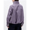 Yeokou Women’s Oversized Bomber Jacket Plaid Lined Zip Button Coat(Purple)