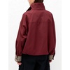 Yeokou Women’s Oversized Bomber Jacket Plaid Lined Zip Button Coat(Wine)