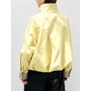 Yeokou Women’s Oversized Bomber Jacket Plaid Lined Zip Button Coat(Yellow)