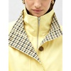 Yeokou Women’s Oversized Bomber Jacket Plaid Lined Zip Button Coat(Yellow)