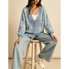 Yeokou Women’s Paisley Sweater Scalloped Trim Button Knit Cardigan Jacket(Dustyblue)