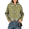 Yeokou Women Bandana Paisley Knit Hooded Jacket Trendy Full Zip Sweater(Armygreen)