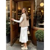 Yeokou Women Striped Knit Vest Zip Up Sleeveless Collared Sweater Vest(Brown)