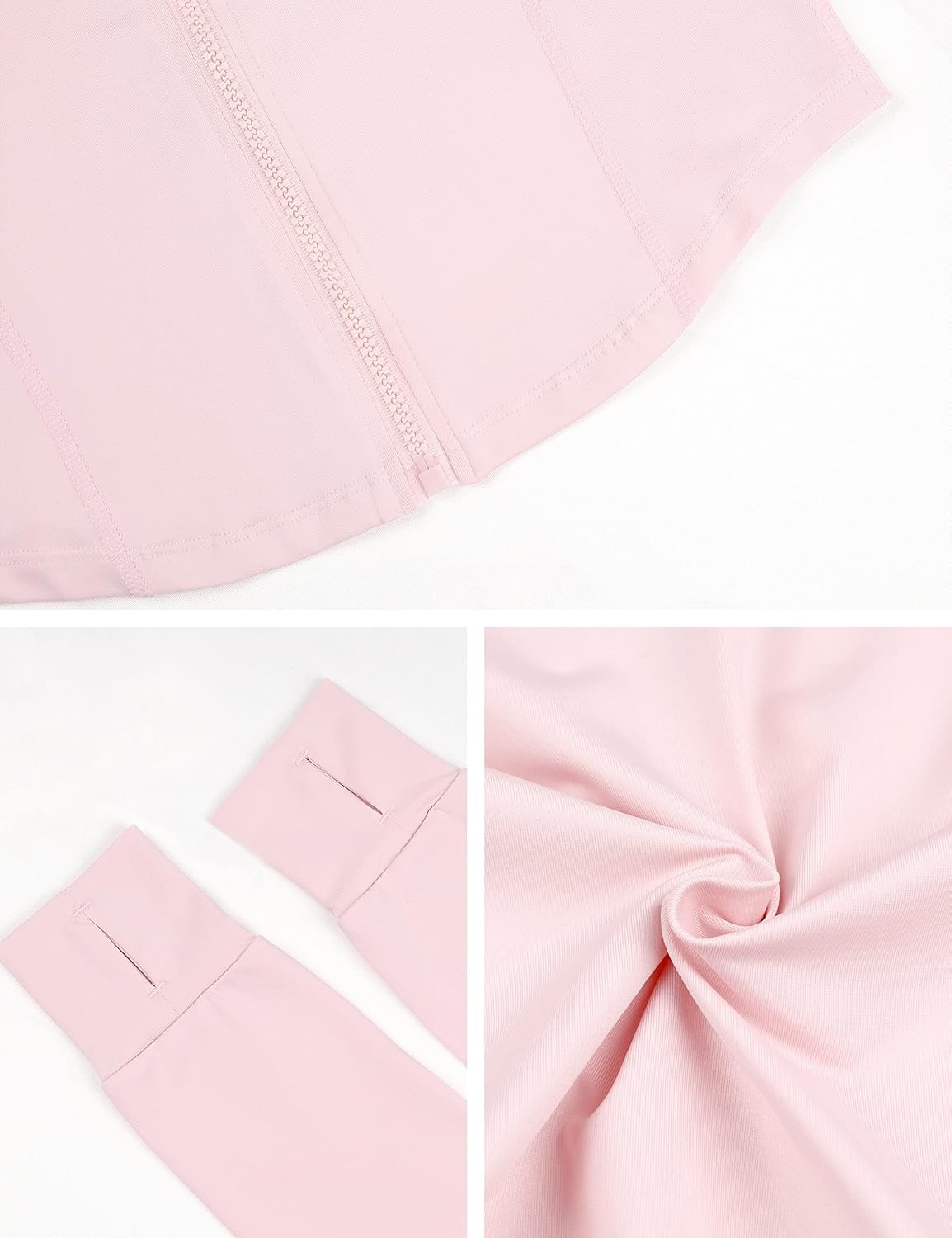 image:imageWomens Active Zip Up Running Workout Cropped Bbl Athletic Jacket with Thumb HolesPink