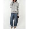 Women Bandana Paisley Knit Hooded Jacket Trendy Full Zip Sweater(Grey)
