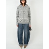 Women Bandana Paisley Knit Hooded Jacket Trendy Full Zip Sweater(Grey)