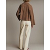 Women Faux Suede Cropped Jacket Fall Outerwear(Taupe)