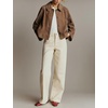 Women Faux Suede Cropped Jacket Fall Outerwear(Taupe)