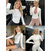 Womens Active Zip Up Running Workout Cropped Bbl Athletic Jacket with Thumb Holes(White)