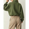 Women’s Bomber Jacket Oversized Windbreaker Funnel Neck Cropped Coat(Armygreen)