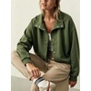 Women’s Bomber Jacket Oversized Windbreaker Funnel Neck Cropped Coat(Armygreen)