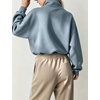 Women’s Bomber Jacket Oversized Windbreaker Funnel Neck Cropped Coat(Blue)