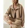Women’s Bomber Jacket Oversized Windbreaker Funnel Neck Cropped Coat(Khaki)