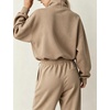 Women’s Bomber Jacket Oversized Windbreaker Funnel Neck Cropped Coat(Khaki)
