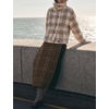 Women’s Buffalo Plaid Sherpa Fleece Jackets Funnel Neck Warm Coat(Beige)