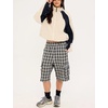 Women’s Color Block Fleece Jacket Stand Collar Zip Up Track Coat(Apricot)