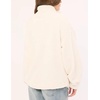 Women’s Color Block Fleece Jacket Stand Collar Zip Up Track Coat(Beige)