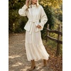 Women’s Cropped Trench Coat Casual Jacket Lace Cuff Belted Waist(Beige)