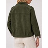 Women’s Faux Suede Trench Jacket Plaid Lining Button Casual Coat(Armygreen)