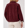 Women’s Faux Suede Trench Jacket Plaid Lining Button Casual Coat(Burgundy)