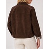 Women’s Faux Suede Trench Jacket Plaid Lining Button Casual Coat(Coffee)