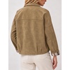 Women’s Faux Suede Trench Jacket Plaid Lining Button Casual Coat(Khaki)